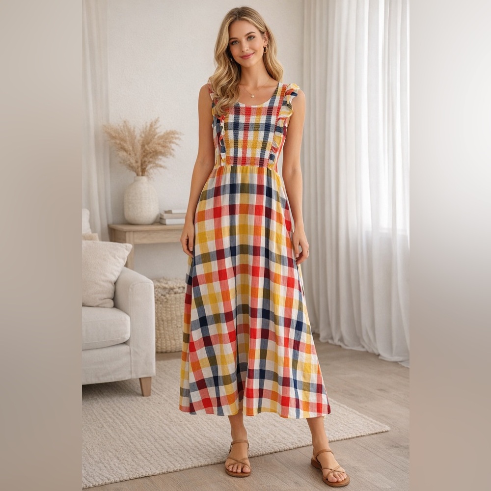 St. John's Bay Colorful Checkered Maxi Dress - Picture 2 of 4